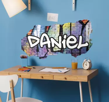 Zid de cărămidă spart cu graffitti personalizat - TenStickers