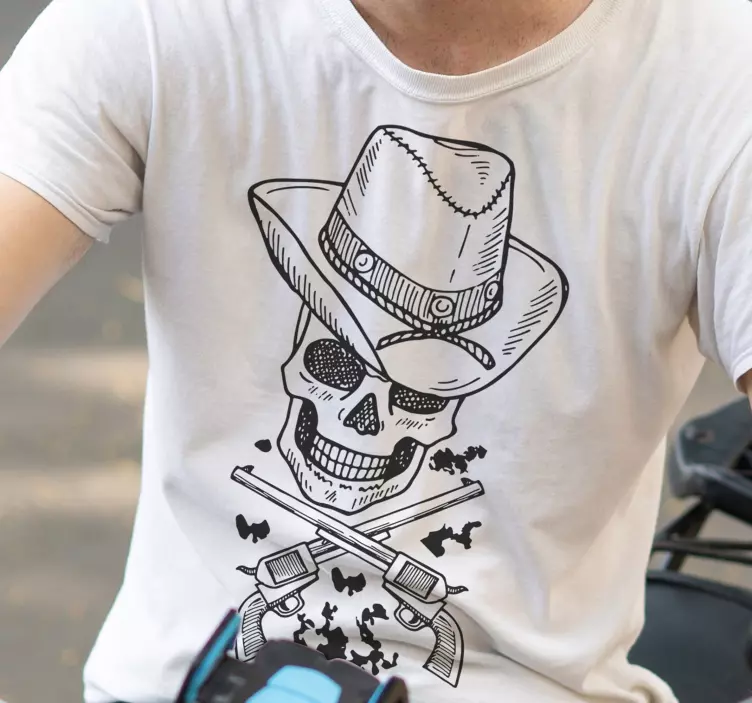 Alt tricou craniu de cowboy - TenStickers