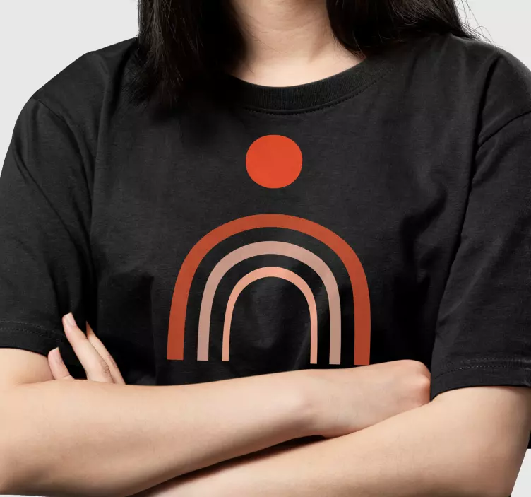 Alt tricou curcubeu retro cu soare - TenStickers