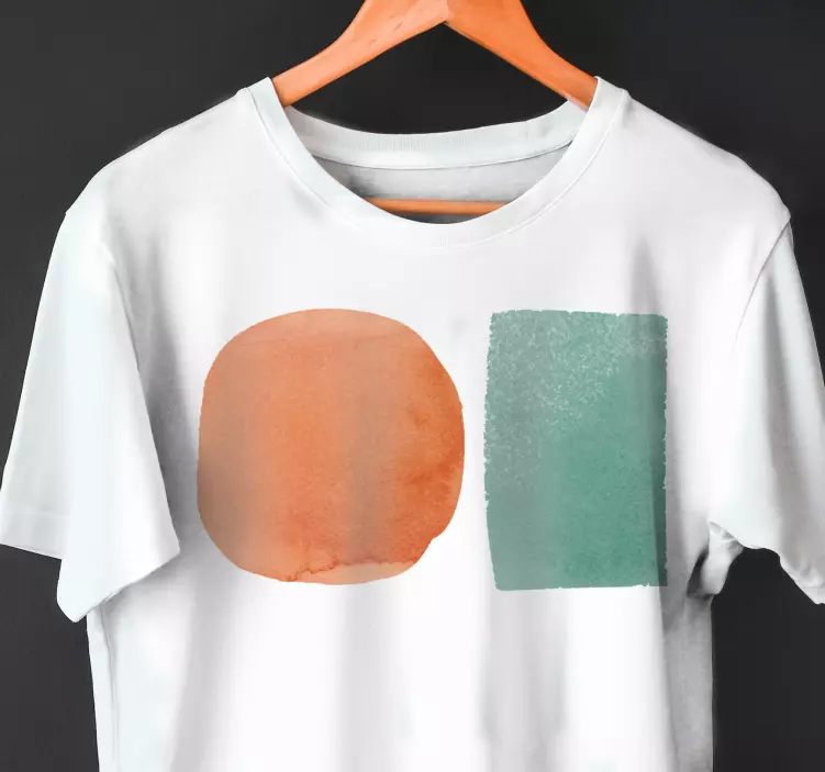 Alt tricou imprimeu dreptunghi cerc colorat - TenStickers