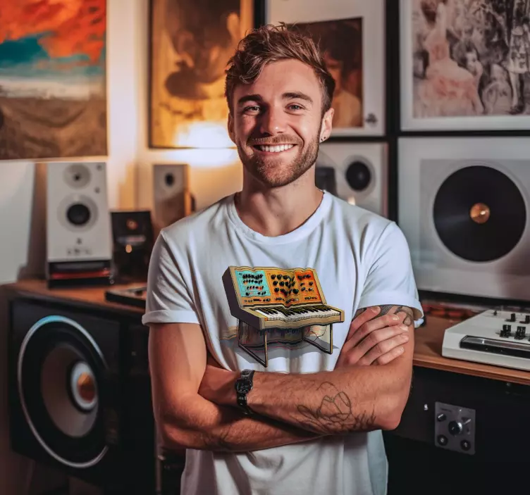 Alt tricou tastatură sintetizator retro Tastatură sintetizator re - TenStickers