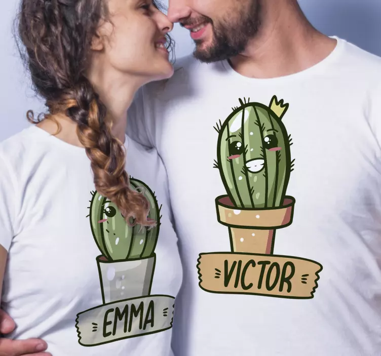 Cactus cu mine și cupluri de tricouri - TenStickers
