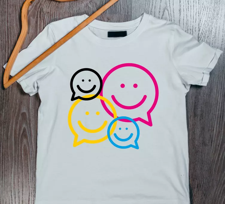 Smiley colorat bule de discurs tricou pentru copii - TenStickers