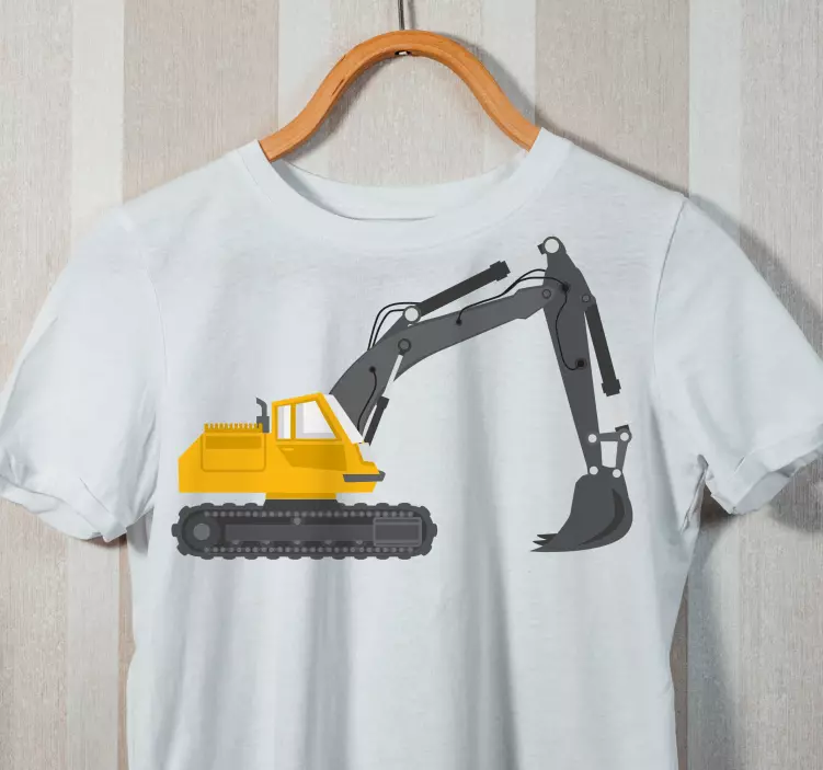 Excavator galben desen tricou pentru copii - TenStickers