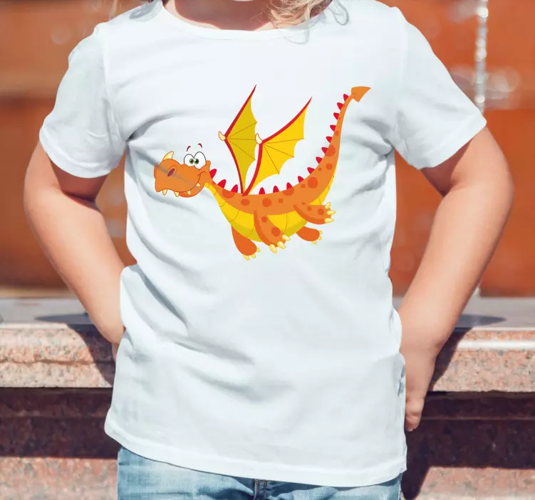 Tricou pentru copii portocaliu dragon - TenStickers