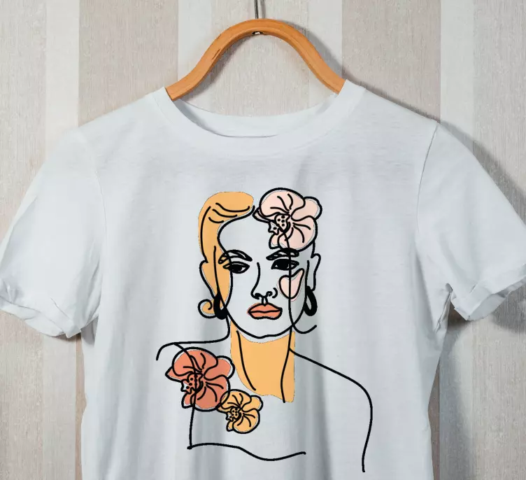 Chip minimalist cu orhidee tricou personalizat - TenStickers