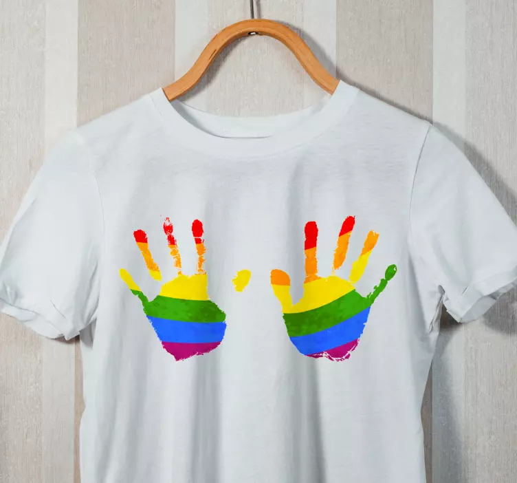 Conceptul zilei mândriei mâini pavilion tricou personalizat - TenStickers