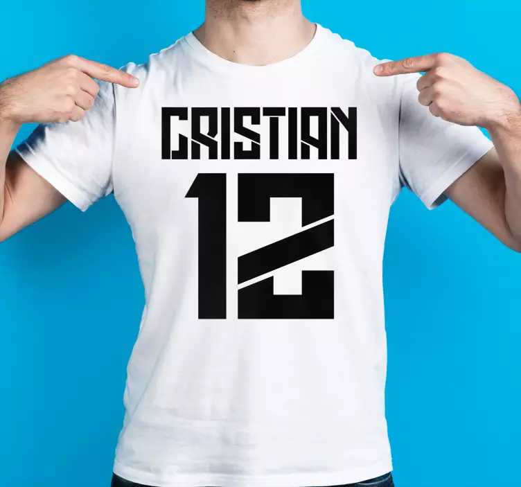 Tricouri cu design negru de fotbal cu nume - TenStickers