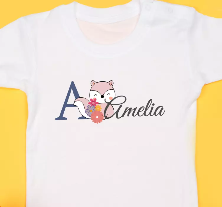 Drăguțe animale veveriță cu nume cămașă bebeluș - TenStickers