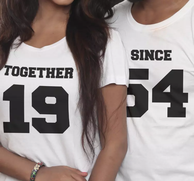 împreună, deoarece tricouri personalizate de cuplu - TenStickers