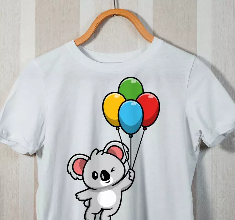 Tricou pentru copii koala gri cu balon - TenStickers