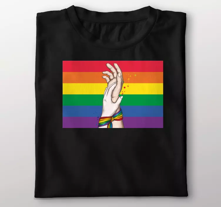 Mâini umane și tricou personalizat lgbt rainbow - TenStickers