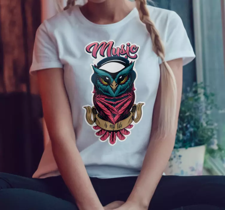 Motiv bufniță cu culori tricou personalizat - TenStickers