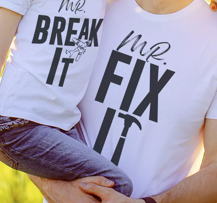 Mr fix it shirt cămașă tată și fiu - TenStickers