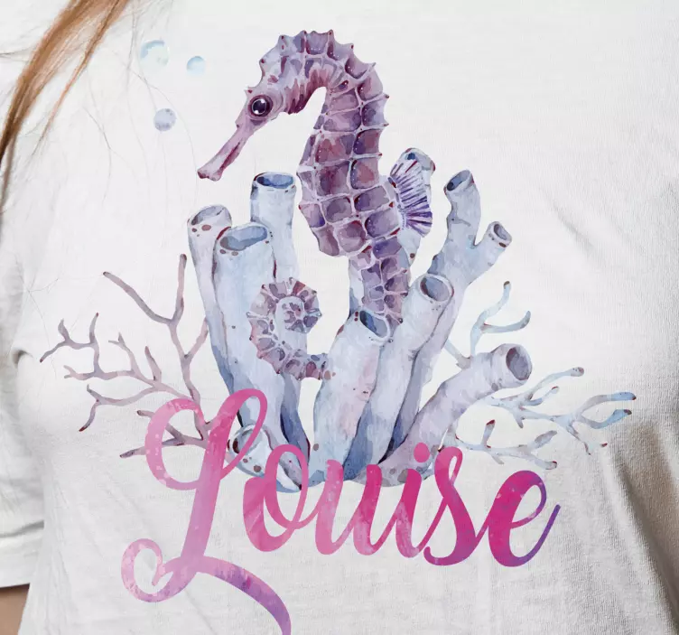 Tricou personalizat acuarelă seahorse - TenStickers