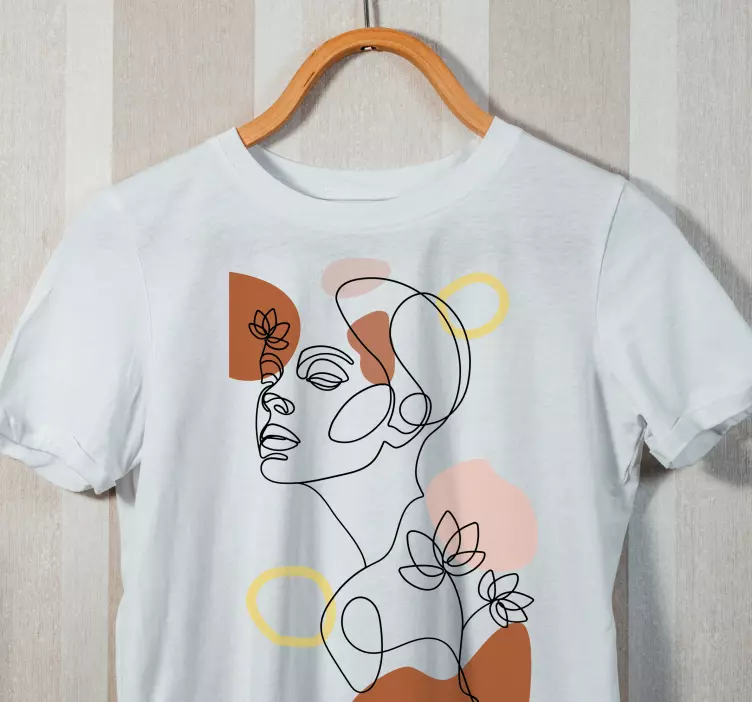 Tricou personalizat cu o linie de artă abstractă a feței - TenStickers