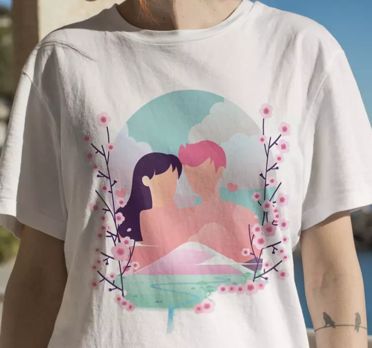 Cuplu anime vedere colorată tricou personalizat - TenStickers