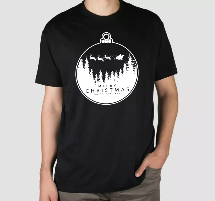 Tricou de Crăciun ornament de sanie - TenStickers