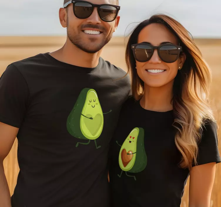 Tricou de cuplu fericit avocado - TenStickers