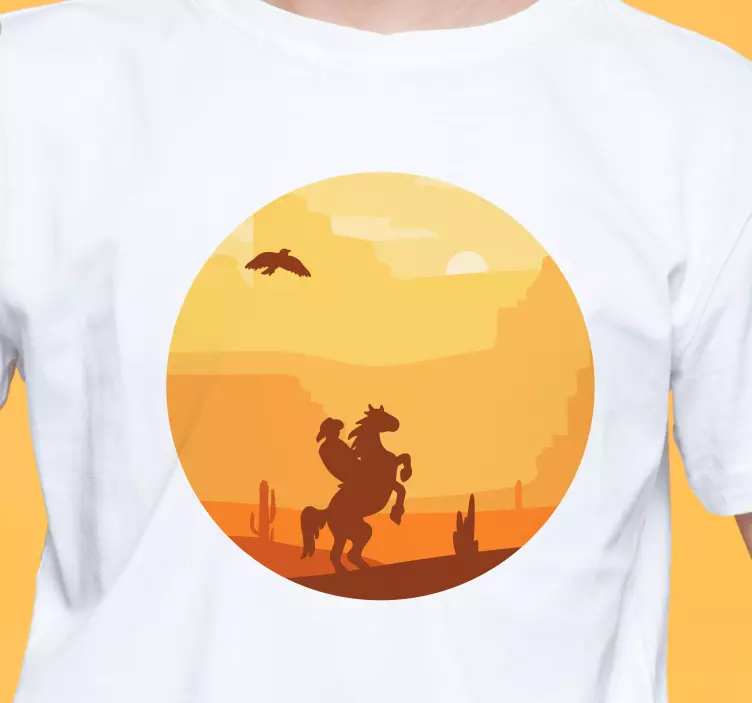 Tricou drăguț peisaj cowboy - TenStickers