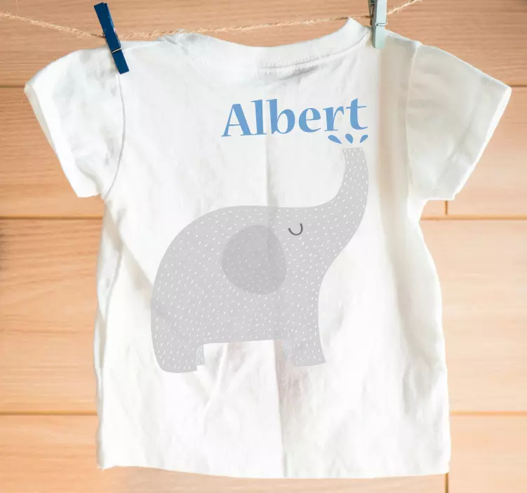 Tricou pentru bebelusi pui de elefant cu nume - TenStickers