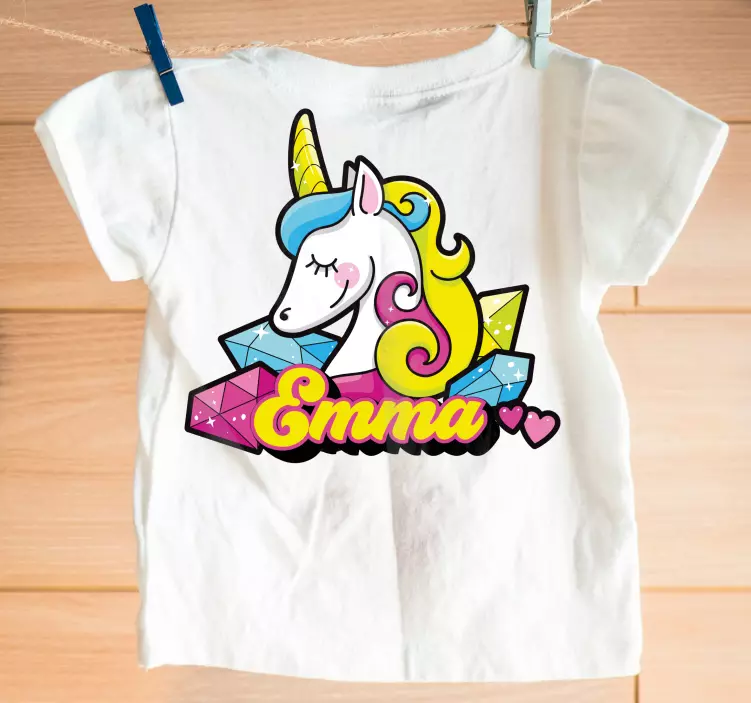 Tricou pentru copii unicorn colorat cu nume - TenStickers