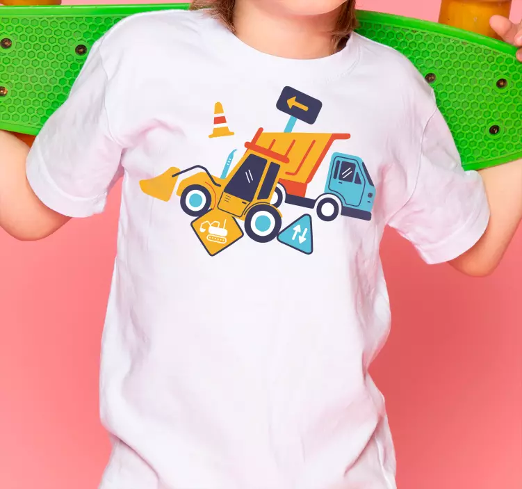 Tricou pentru copii vehicul de constructii - TenStickers