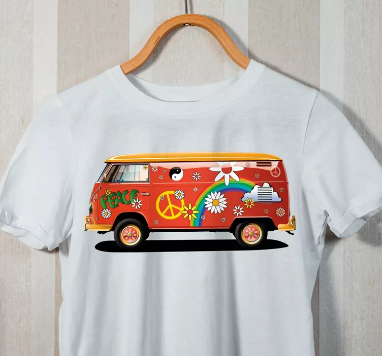 Tricou personalizat retro hippie van - TenStickers
