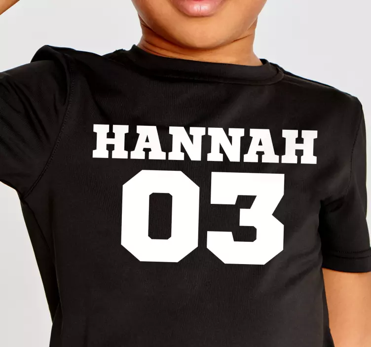 Tricouri albe cu nume și nume personalizate cu nume - TenStickers