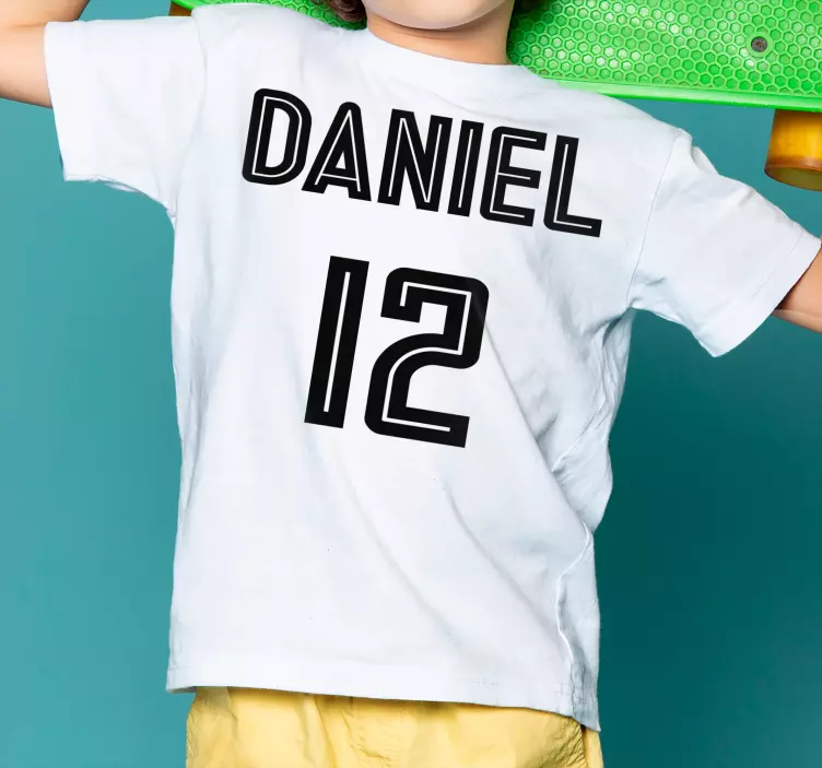 Tricouri cu numere și nume personalizate negre - TenStickers