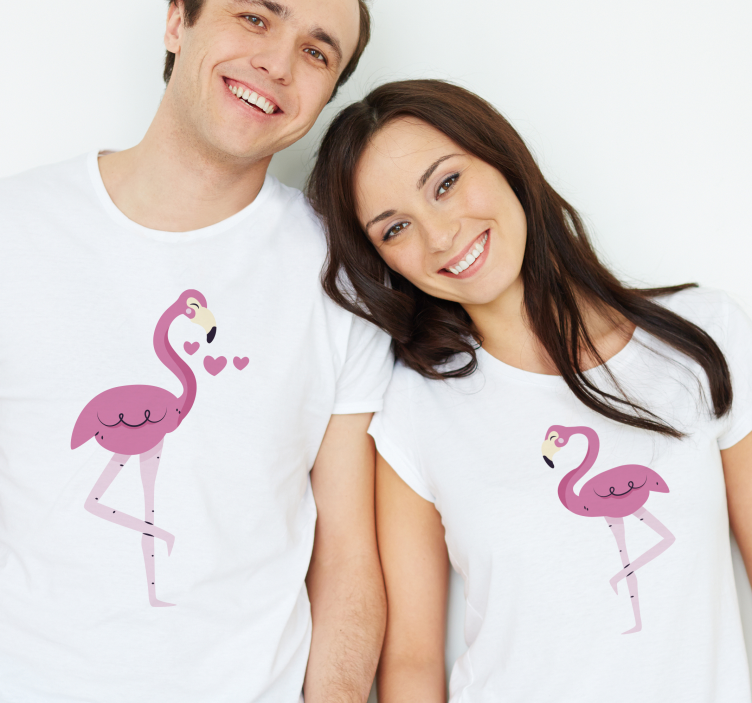 Tricouri cuplu doi flamingo - TenStickers