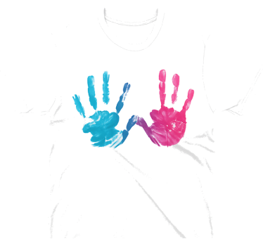 Alt tricou cu două amprente de mână - TenStickers