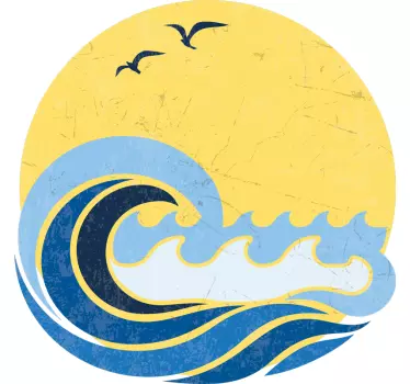 Tricou soare și val de plajă - TenStickers