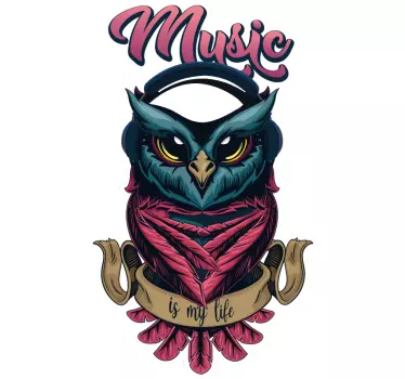 Motiv bufniță cu tricou de culori - TenStickers