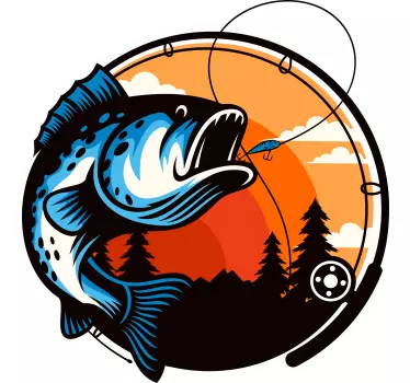 Alt tricou peisaj de apus cu pescuit - TenStickers