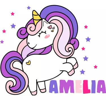 Tricou pentru bebeluși unicorn personalizat amilia - TenStickers