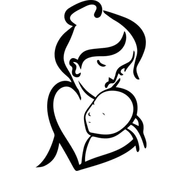 Tricou simplu contur roșu de ziua mamei - TenStickers