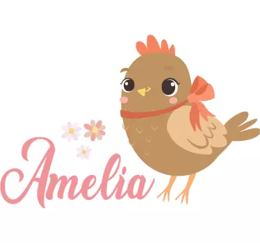 Pui cu panglică și nume cămașă pentru copii - TenStickers