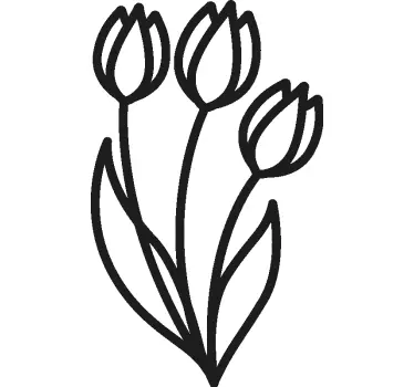 Drăguță linie de design de tricou cu lalele - TenStickers
