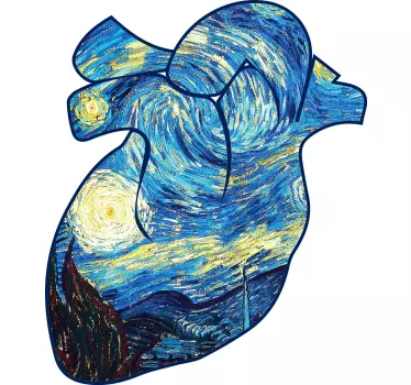 Noapte înstelată tricou inspirat de vincent van gogh - TenStickers