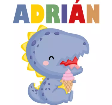 Tricou pentru copii dinozaur drăguț cu înghețată - TenStickers
