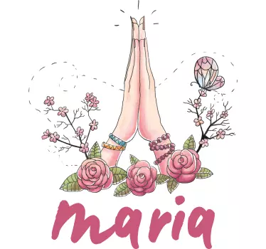 Mandala trandafir cu tricou cu nume - TenStickers