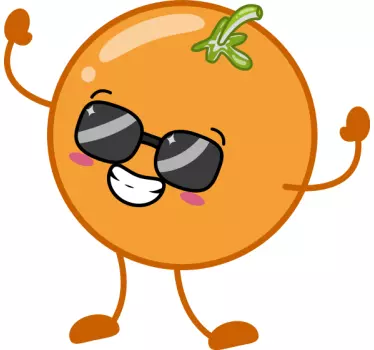 Desen animat portocaliu cu tricou cu ochelari de soare - TenStickers