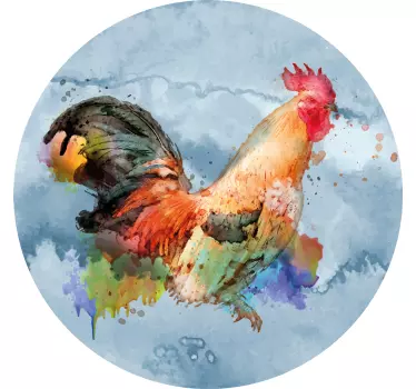 Alt tricou cu artă colorată de cocoș - TenStickers
