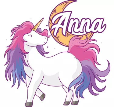 Tricou pentru bebeluși personalizat cu nume de unicorn - TenStickers