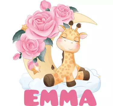 Drăguțe animale girafă cu nume tricou bebe - TenStickers