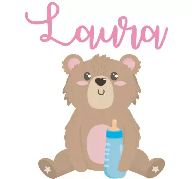 Tricou pentru bebeluși ursuleț drăguț cu sticlă - TenStickers