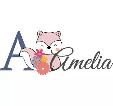 Drăguțe animale veveriță cu nume tricou bebe - TenStickers