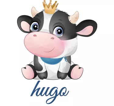 Drăguță vacă pentru băiat cu nume tricou bebe - TenStickers