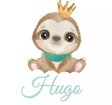 Tricou pentru bebeluși personaj sloth cu coroană - TenStickers